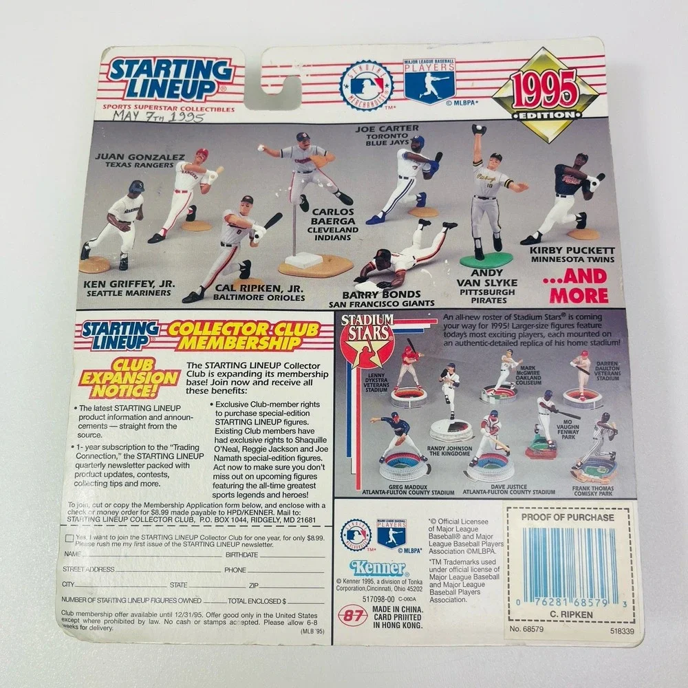 MLB Starting Lineup Cal Ripken Jr. Action Figure Baltimore Orioles 1995 Baseball